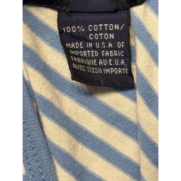 Vintage Polo Sport Ralph Lauren Striped V-Neck T-Shirt Men’s Large Blue White - Picture 5 of 7
